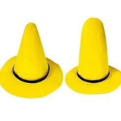 Halloween Heksehat Spids Gul Filt Troldmand Top Hat Stor Skygge Udklædningshat Cosplay_Super Gave L