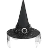 Halloween Heksehat til Kvinder Spirallace Halloween Kostume Tilbehør til Fest