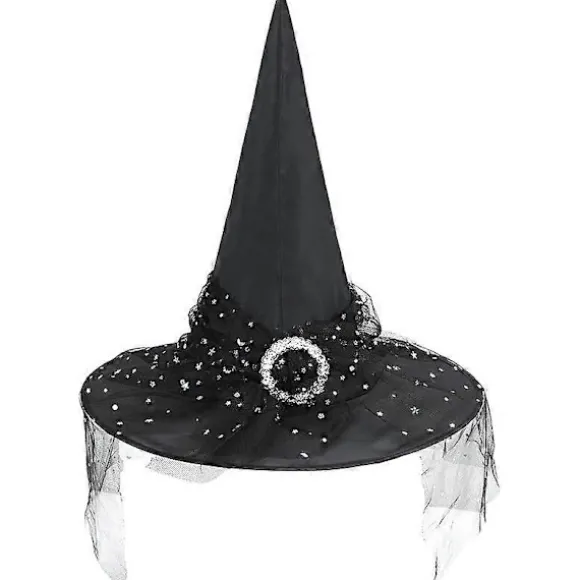 Halloween Heksehat til Kvinder Spirallace Halloween Kostume Tilbehør til Fest