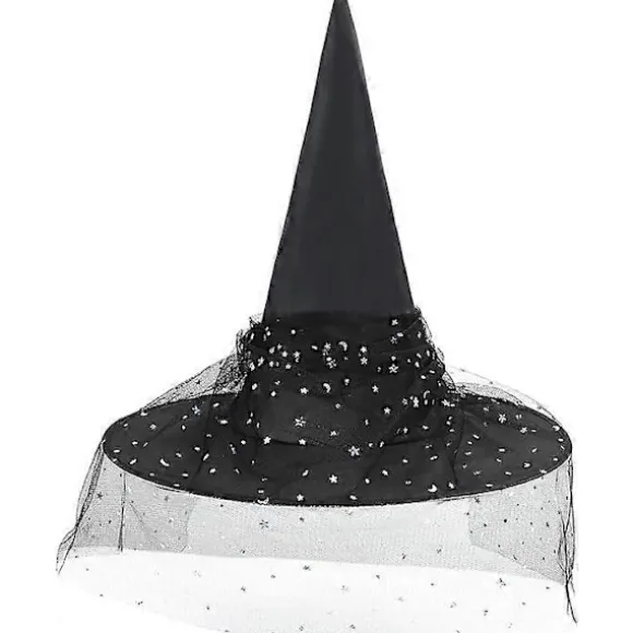 Halloween Heksehat til Kvinder Spirallace Halloween Kostume Tilbehør til Fest