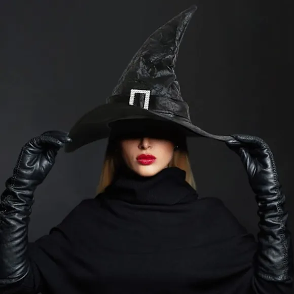 Halloween Heksehat Wizard Mænd Kvinder Sort Kostume Cosplay Party Pige