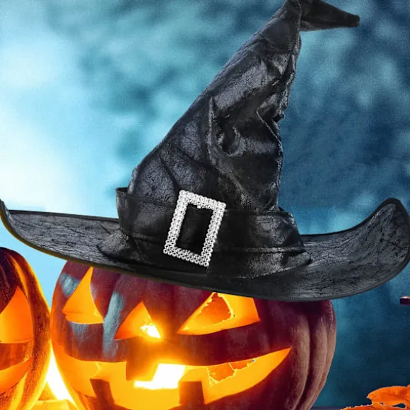 Halloween Heksehat Wizard Mænd Kvinder Sort Kostume Cosplay Party Pige