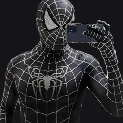 Halloween Herre Sort Remy Spider-Man Cosplay Kostume Venom Symbiote Remy Dragt Bodysuit Voksen-Perfekt Hood Detachable L
