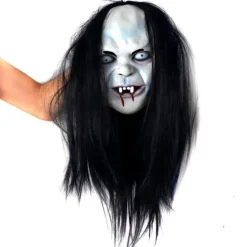 Halloween Horror Grimace Ghost Maske Langt Hår Paryk Grudge Sadako G