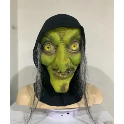 Halloween horror heksemaske gammel heks latex hovedbeklædning troldmand gammel dame bedstemor maske
