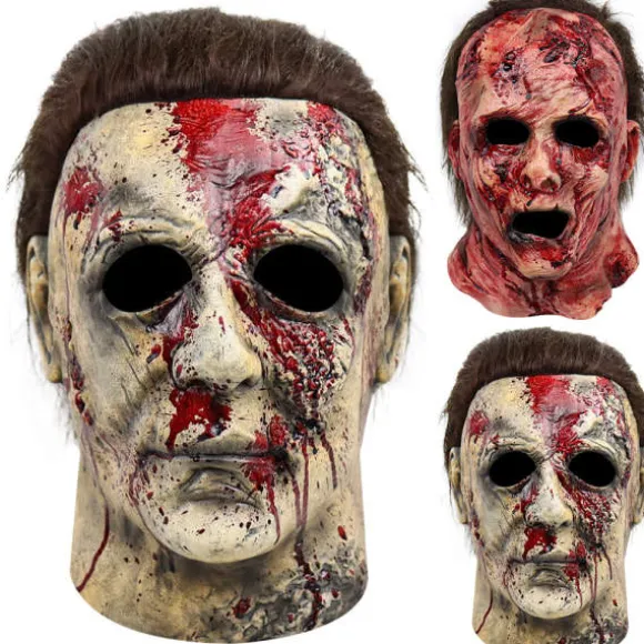 Halloween Horror Maske, Blodig Maske Halloween Dødningehovedmaske B-FA- B