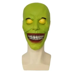 Halloween horror maske COS smil exorcisme grønne øjne latex mas