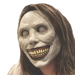 Halloween horror maske COS smil exorcisme grønne øjne latex mas