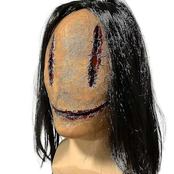Halloween Horror Maske Syning Kvindelig Spøgelse Skræmmende Latex Fuld Hoveddækning -NMAOV