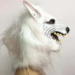 Halloween Horror Vild Ulvehovedmaske Maskerade Fluffy Hovedbeklædning Dekoration T Brown