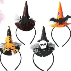 Halloween Hovedbeklædning Heks Hår Edderkop Hårbøjle til Dekoration 4 stk Sæt[HK]