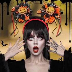 Halloween Hårbånd til Kvinder, Græskar Skelet Hovedbeklædning til Halloween Kostume Cosplay Fest, Halloween Tilbehør Gaver, A