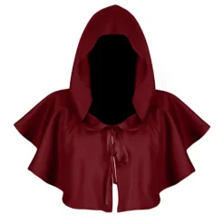 Halloween Hætte Kappe Sjal Polyester Middelalderlig Hættehat Foto Prop Red