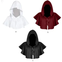 Halloween Hætte Kappe Sjal Polyester Middelalderlig Hættehat Foto Prop Red