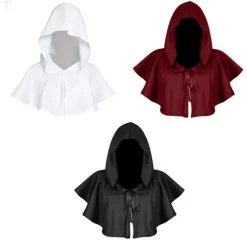 Halloween Hætte Kappe Sjal Polyester Middelalderlig Hættehat Foto Prop Red