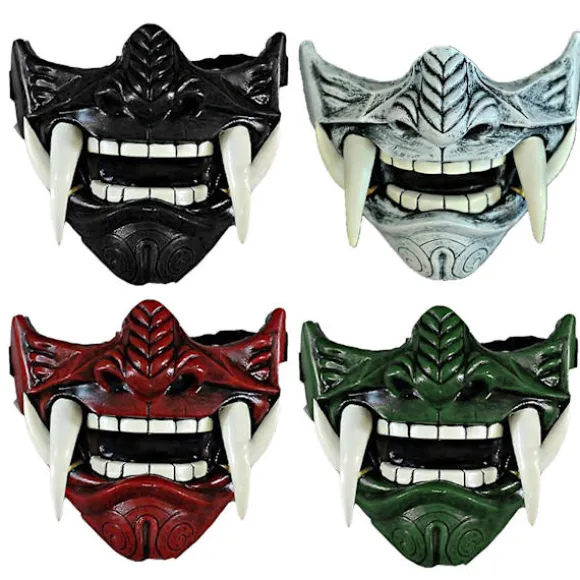 Halloween Japansk Prajna Djævelmaske Hannya Noh Kabuki Demon Oni Samurai Ny Fg-FA8-
