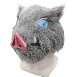 Halloween Jul Demon Slayer Hashibira Inosuke Cosplay Maske Halloween Karneval Hovedbeklædning Fest Anime Fancy Dress Up Hovedbeklædning Kostume Tilbehør | Fyndiq