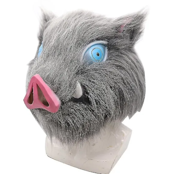 Halloween Jul Demon Slayer Hashibira Inosuke Cosplay Maske Halloween Karneval Hovedbeklædning Fest Anime Fancy Dress Up Hovedbeklædning Kostume Tilbehør | Fyndiq