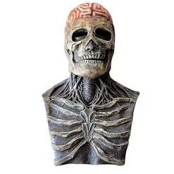 Halloween Jul Gyser Skelet Hoved Cosplay Fuld Hoved Latex Maske Halloween Karneval Hovedbeklædning Fest Kostume Tilbehør Red