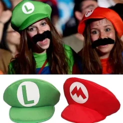 Halloween Jul Super Mario Bros Tema Mario Luigi Cosplay Skum Hat Med Overskæg Halloween Fest Fancy Dress Up Kostume Tilbehør Rød