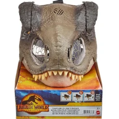 Halloween Jurassic World Dinosaur Cosplay Maske Tyrannosaurus Rex Bevægelig Mund Nyhed Maske Fest Kostume Tilbehør Brown