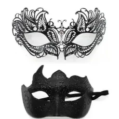 Halloween Karneval Venedig Metal Diamant Maske Maskerade Fest Maske Par A7