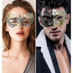 Halloween Karneval Venedig Metal Diamant Maske Maskerade Fest Maske Par A7