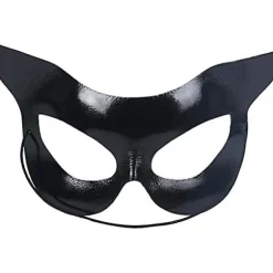 Halloween Katte Maske Catwoman Halvmaske Sort Maske Halvt Ansigt Sexet Catwoman Skønhedsmaske Halloween Fest Kostume