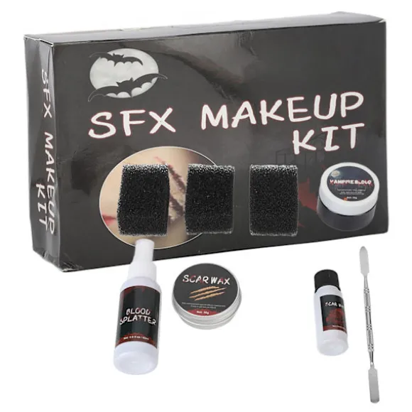 Halloween kosmetiktaske Halloween specialeffekter sårplasma ar voks uhyggelig ansigtsmakeup sæt til Halloweenfest