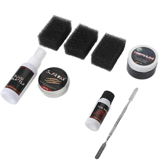 Halloween kosmetiktaske Halloween specialeffekter sårplasma ar voks uhyggelig ansigtsmakeup sæt til Halloweenfest