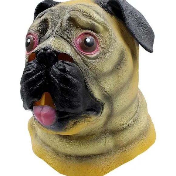 Halloween Kostume Fest Dyrehoved Latex Maske Mops Hund
