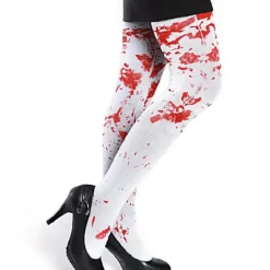 Halloween Kostume Fest Maskerade Tøj Blodige Strømper white+red 70cm