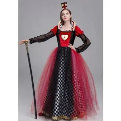 Halloween Kostume Hjerter Dame Prinsesse Kjole Kvinder*Piger 170 cm