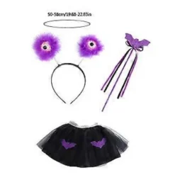 Halloween Kostume Sæt Tryllestav Skræmmende Øjeæble Hovedbeklædning Flagermus Nederdel Øjeæbler Hovedbøjle til Karneval Halloween Tema Fest (hovedbeklædning) | Fyndiq