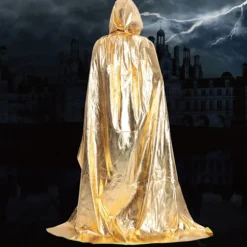 Halloween Kostume Tilbehør Troldmandskappe Dødskappe guld