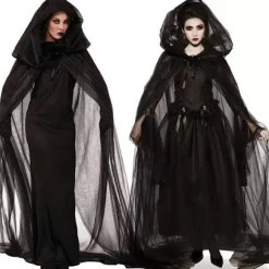 Halloween kostume voksen hekse kjole hekse kjole sort kigger dr