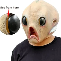 Halloween Kostumefest Alien Alien Latex Menneskehoved Maske