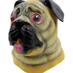 Halloween Kostumefest Dyrehoved Latex Maske Mops Hund