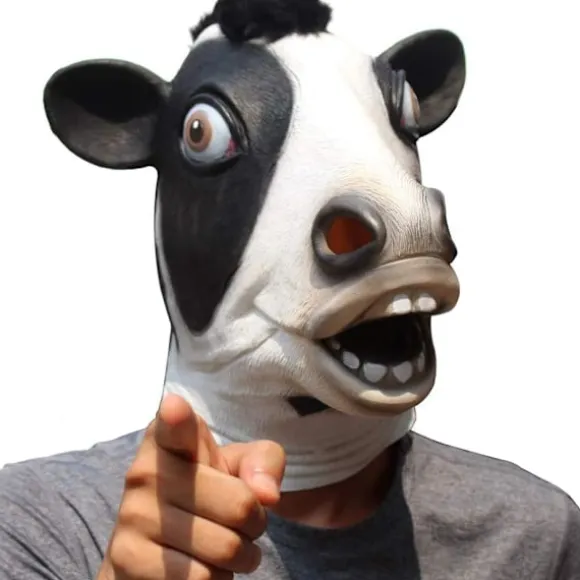 Halloween Kostumefest Ko Hoved Latex Maske