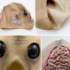 Halloween Kostumefest Udlænding Udlænding Latex Menneskehovedmaske