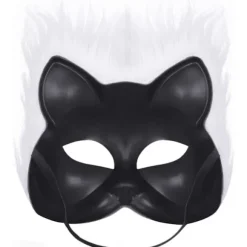 Halloween Kunstig Rævemaske Dyr Elegant Cosplay Maske til Halloween Cosplay Fest Fancy Dress Tilbehør, Hvid