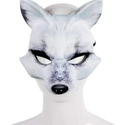 Halloween Kunstig Rævemaske Dyr Elegant Cosplay Maske Til Halloween Cosplay Fest Fancy Dress Tilbehør (hvid ræv)