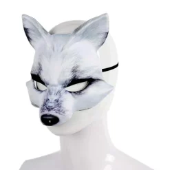 Halloween Kunstig Rævemaske Dyr Elegant Cosplay Maske Til Halloween Cosplay Fest Fancy Dress Tilbehør (hvid ræv)