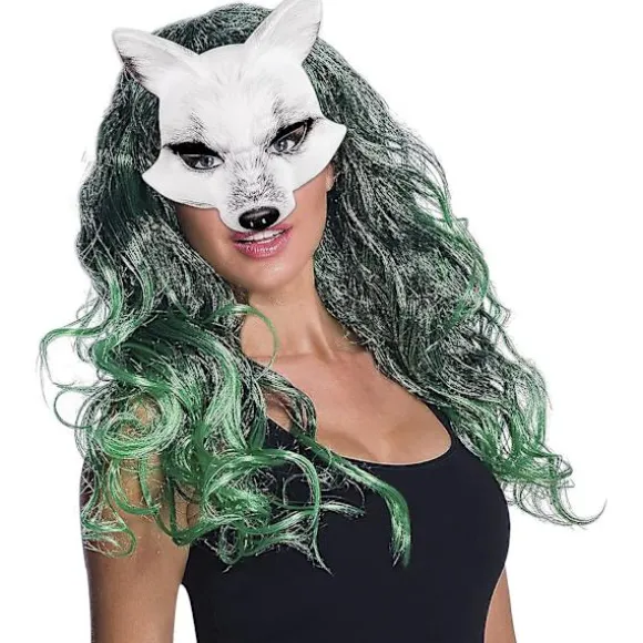 Halloween Kunstig Rævemaske Dyr Elegant Cosplay Maske Til Halloween Cosplay Fest Fancy Dress Tilbehør (hvid ræv)