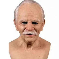 Halloween Latex Fuld Maske, Gammel Mand Ansigt Dækning, Realistisk Menneske Plisseret Hoved til Maskerade