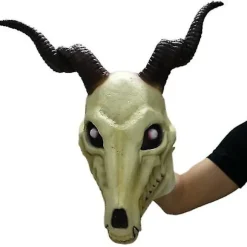 Halloween Latex Hovedbeklædning Horn Maske Cos Halloween Performance Rekvisitter Karneval Nat Maske Kranie Hovedbeklædning