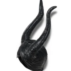 Halloween Latex Maleficent Hat med Onde Sorte Horn Dronning Hovedbeklædning
