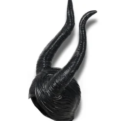 Halloween Latex Maleficent Hat Ondskabsfulde Sorte Horn Dronning Hovedbeklædning Hovedpynt