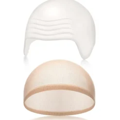 Halloween Latex Skaldet Hovedbeklædning Ingen Barbermaskine - Hvid