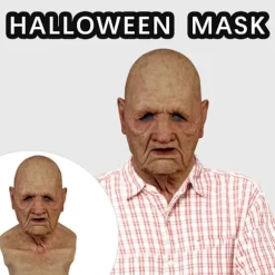 Halloween latexmaske - gammel mand dekor realistisk ansigtsmaske til menneskelig rynke